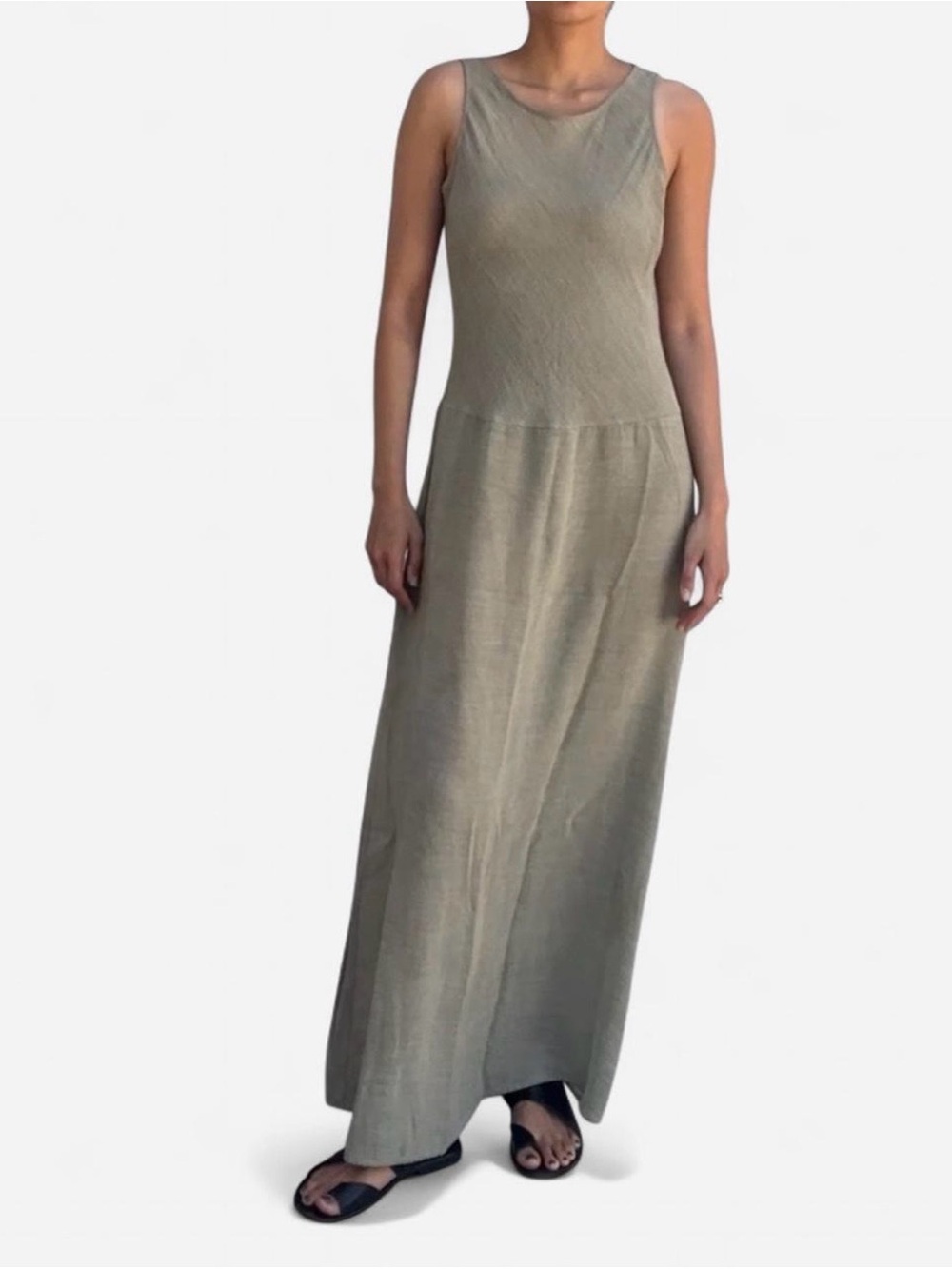 Vintage Olive Maxi Dress